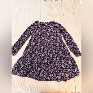 GAP Kids Casual Floral Dress - Black and Purple